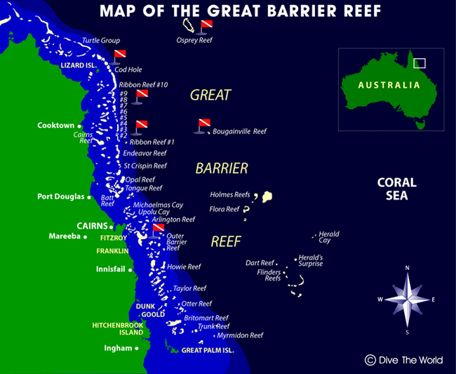 Bản đồ rạn san hô Great Barrier