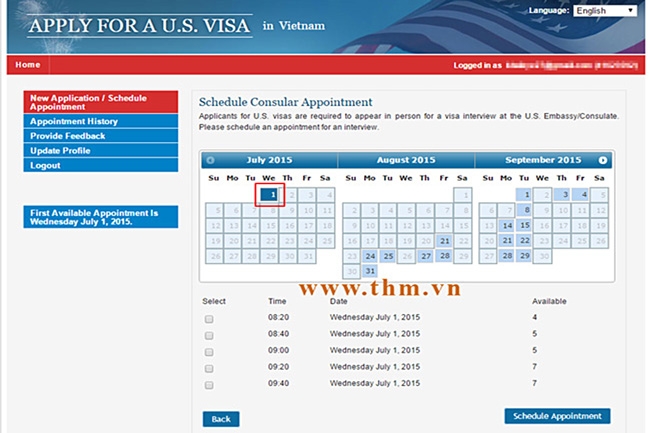 Cập nhật thông tin sự cố hệ thống cấp visa Mỹ 25/06/2015