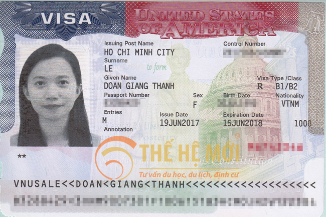 Visa chị Giang Thanh