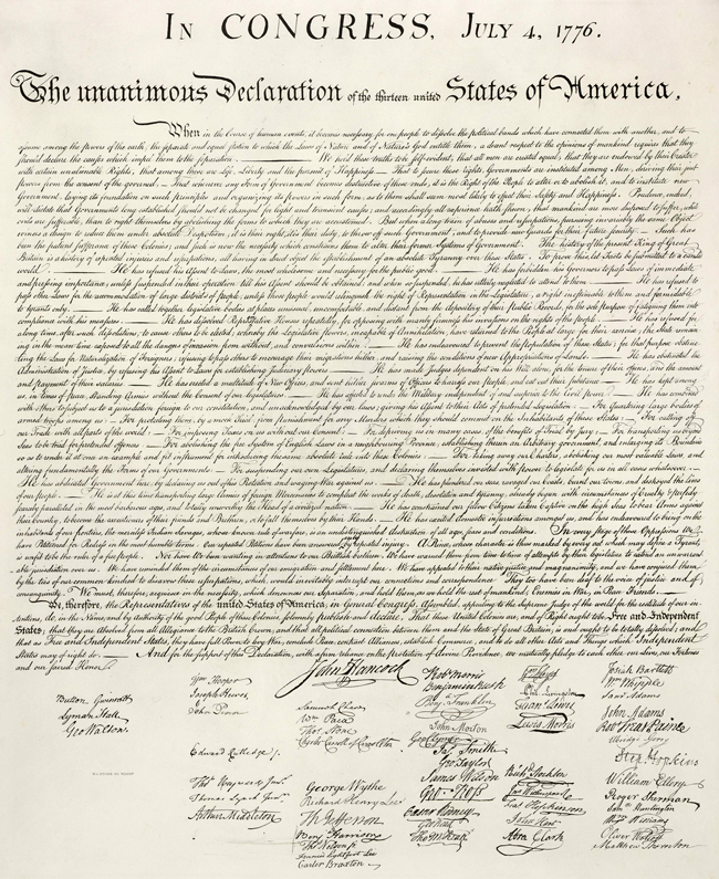 Nguyên bản tuyên ngôn độc lập của Hoa Kỳ