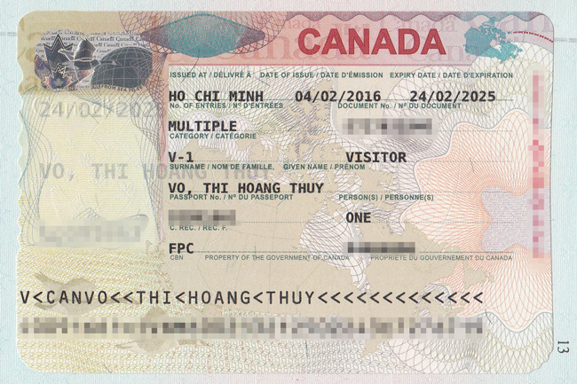 Visa du lịch Canada có giá trị 10 năm