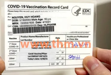 Trải nghiệm chủng ngừa covid-19 tại Mỹ của bạn du học sinh Nguyễn Hoàng Gia Huy, đang học tại trường Green River College, tiểu bang Washington