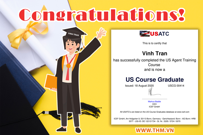 Chúc mừng chuyên viên Trần Xuân Vinh đạt chứng chỉ quốc tế tư vấn giáo dục Mỹ USATC