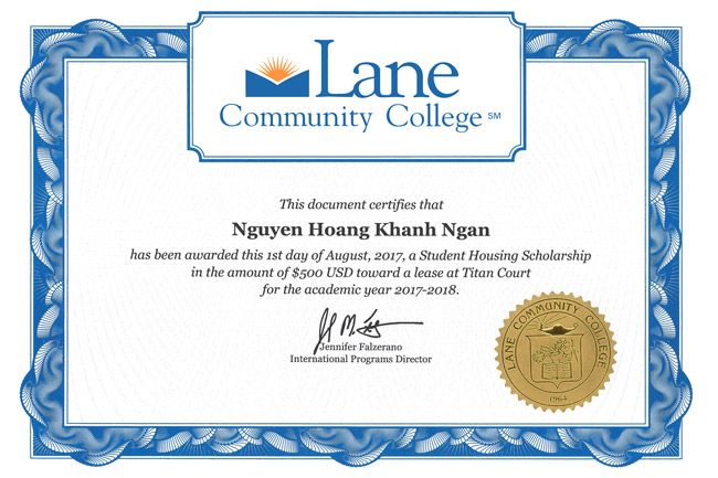 Còn 5 suất học bổng trường Lane Community College