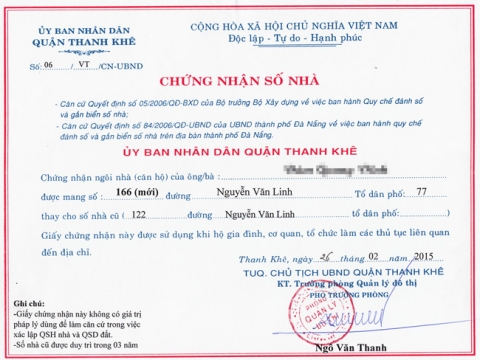 Thông báo đổi số nhà văn phòng chi nhánh Đà Nẵng