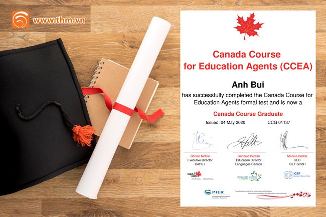 Chúc mừng chuyên viên Bùi Thị Nguyệt Anh đạt chứng chỉ quốc tế tư vấn giáo dục Canada CCEA
